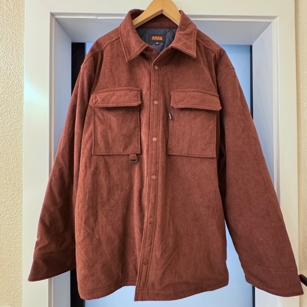 Bass Outdoor Corduroy Quilted Shacket – Rust Brown – Men’s XL